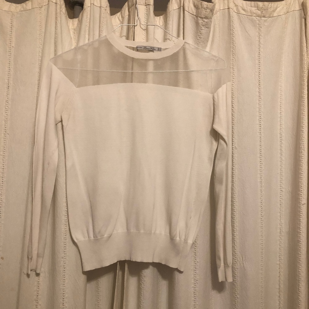 Zara White Shell Sweater
